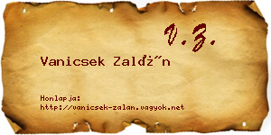 Vanicsek Zalán névjegykártya