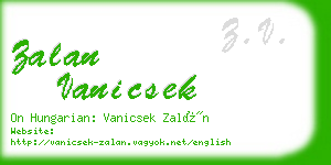 zalan vanicsek business card